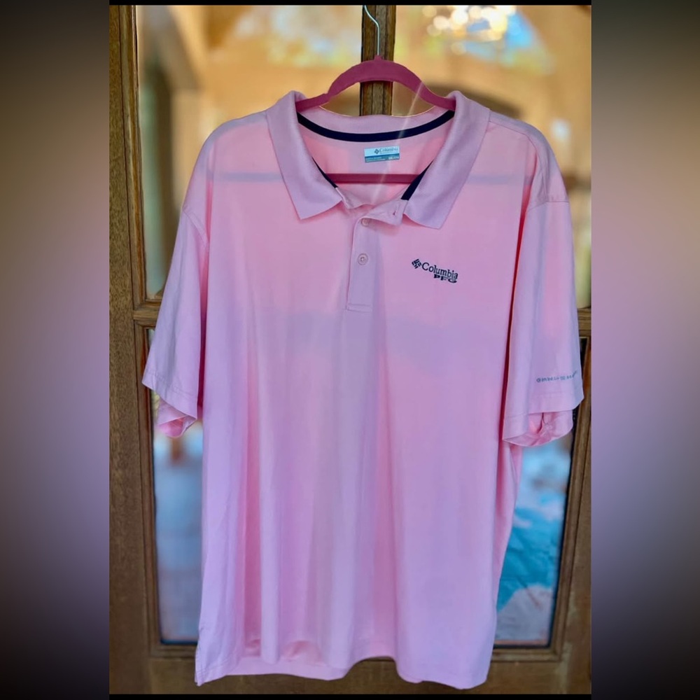 Columbia PFG Light Pink Polo Shirt